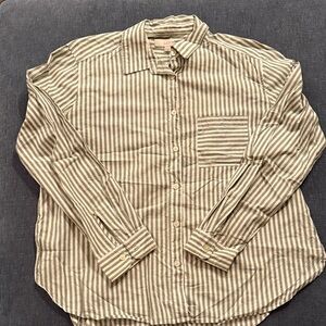 LOFT Olive Striped Men's Button Down Shirt